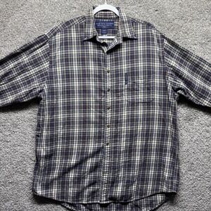 Abercrombie Fitch The Big Shirt Plaid Button Down Long Sleeve Mens L Cotton